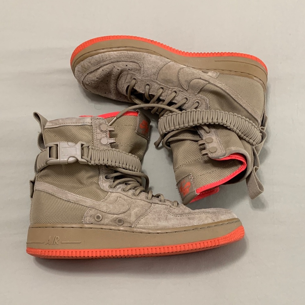 High-Top Sneakers with Orange Soles